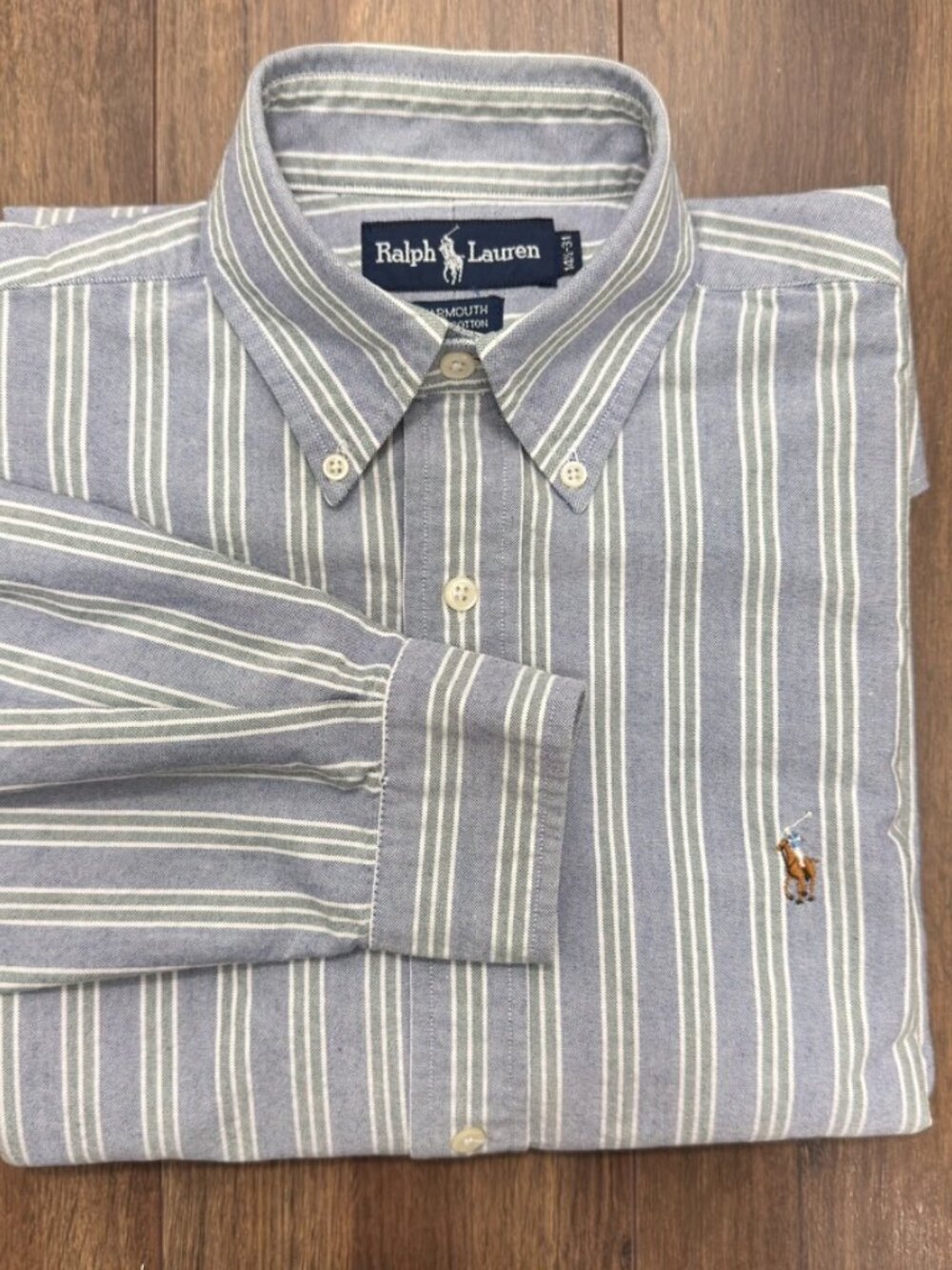 Ralph Lauren Yarmouth Shirt 100% Cotton Men's size 14 ½ -31 Blue  button down - Picture 8 of 8